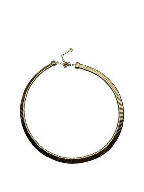 Sugarfix by BaubleBar Gold Omega Collar Necklace Choker Flat Ribbed Statement